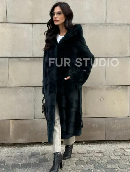 Шуба из аукционной норки NAFA с капюшоном - фото 9