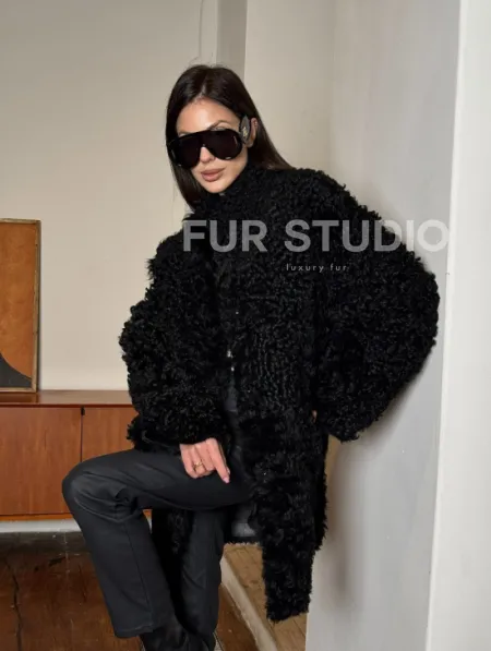 Двухсторонняя шуба - дублёнка из тиградо - фото 11