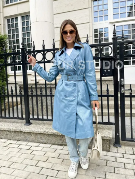 Тренч женский из натуральной кожи - фото 0