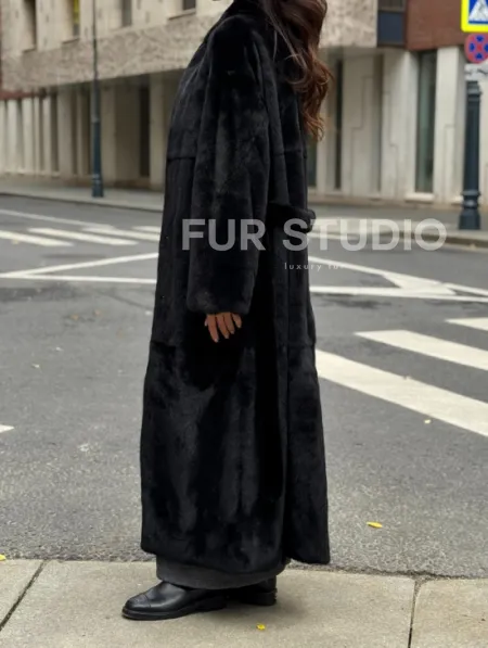 Шуба норковая черная 