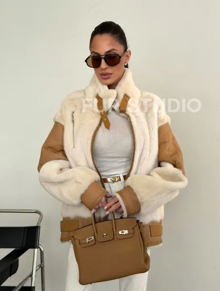 Комбинированная дубленка из норки и овчины - фото 9