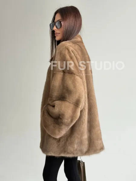 Шуба из аукционного меха норки - пастель - фото 7