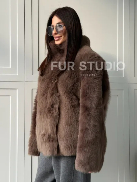 Дубленка из тосканы цвет taupe - фото 7