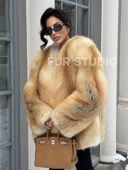 Шуба Premium из меха альпийской лисы - GOLDEN FOX - фото 7