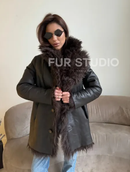 Шуба - дубленка из натуральной овчины (двусторонняя) - фото 4