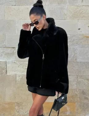 Черная косуха (куртка) из скандинавской норки - фото 5