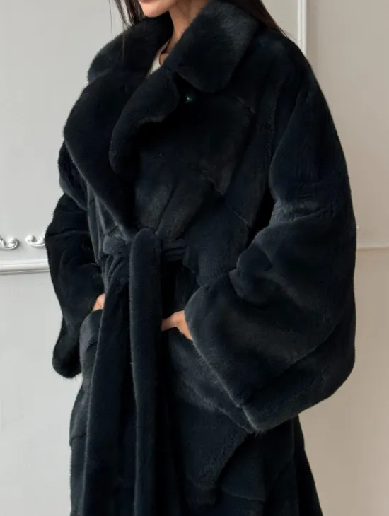 Шуба норковая фасон кимоно паркет из меха аукционной норки Kopenhagen Fur - фото 1