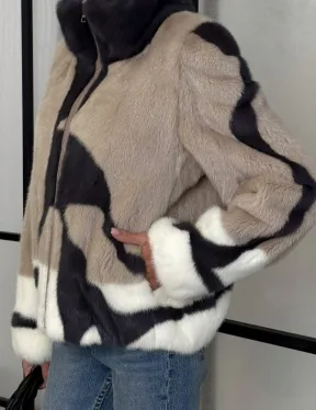 Норковая шуба - бомбер на молнии - фото 1