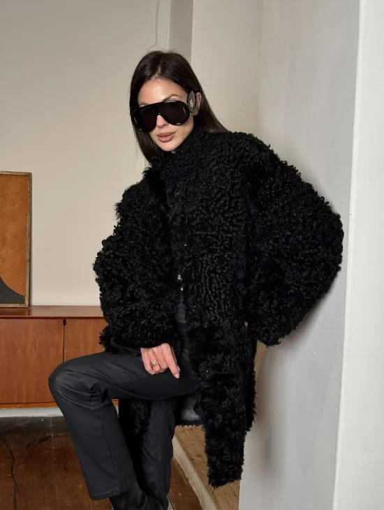 Двухсторонняя шуба - дублёнка из тиградо - фото 11