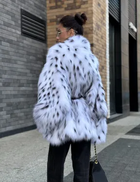 Шуба летучка из меха лисы под рысь Exclusive - фото 10