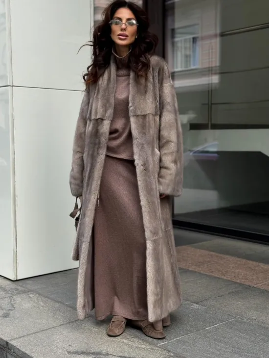 Длинная норковая шуба - фото 5