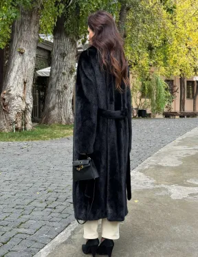 Черная норковая шуба - фото 8