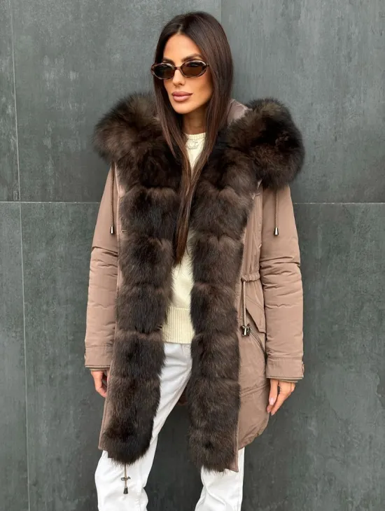 Пуховик с капюшоном - финский песец - фото 2