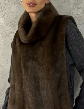 Манишка норковая - цвет соболь - фото 2