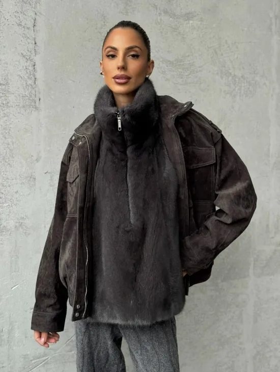 Меховая манишка из меха норки - фото 9