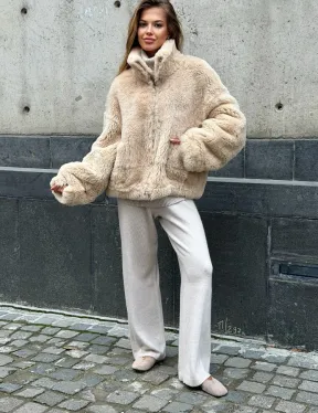 Двухсторонняя короткая дубленка из овчины - фото 5