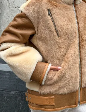 Комбинированная дубленка из овчины и норки - фото 2