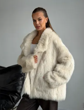 Двухсторонняя дубленка из меха тосканы - фото 15