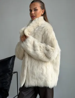 Двухсторонняя дубленка из меха тосканы - фото 6