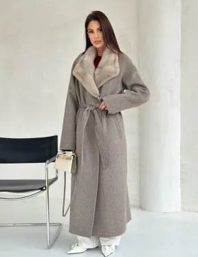 Пальто женское с норкой - фото 12