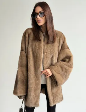 Шуба из аукционного меха норки - пастель - фото 6