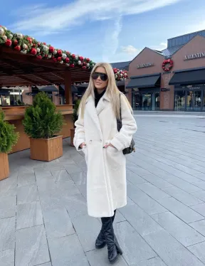 Экошуба в белом цвете с английским воротником - фото 6