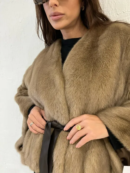 Болеро из меха норки цвет пастель - фото 1