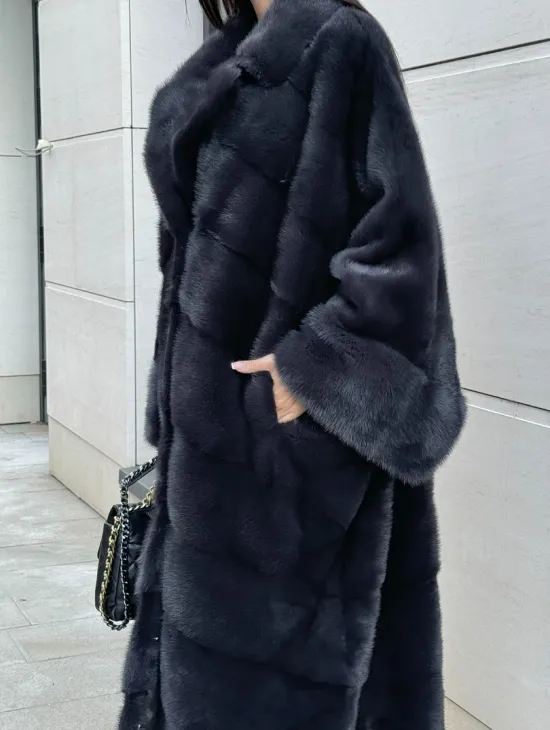 Манто из аукционной норки в цвете графит - фото 3