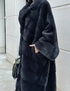 Манто из аукционной норки в цвете графит - фото 3