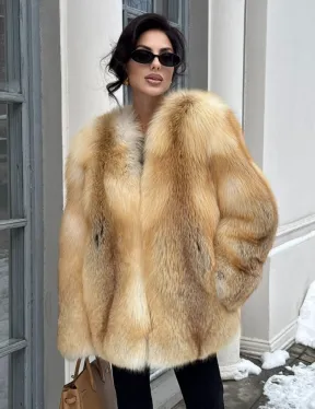 Шуба Premium из меха альпийской лисы - GOLDEN FOX - фото 8